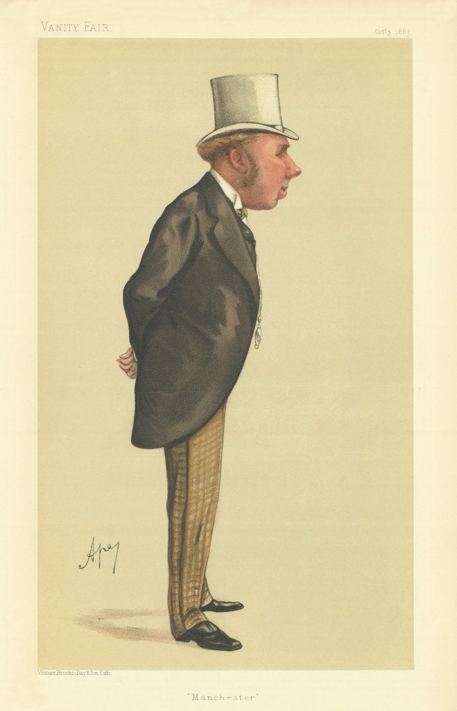 VANITY FAIR SPY CARTOON William Henry Houldsworth 'Manchester' Lancs. Ape 1885